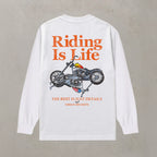 Camiseta Urban White Manga Longa Riding Is Life