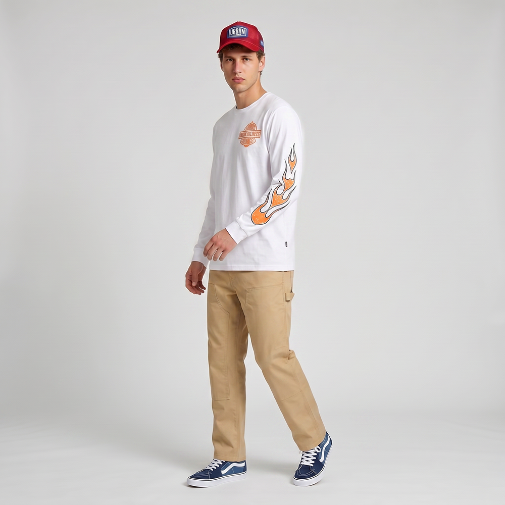 Camiseta Urban White Manga Longa Riding Is Life