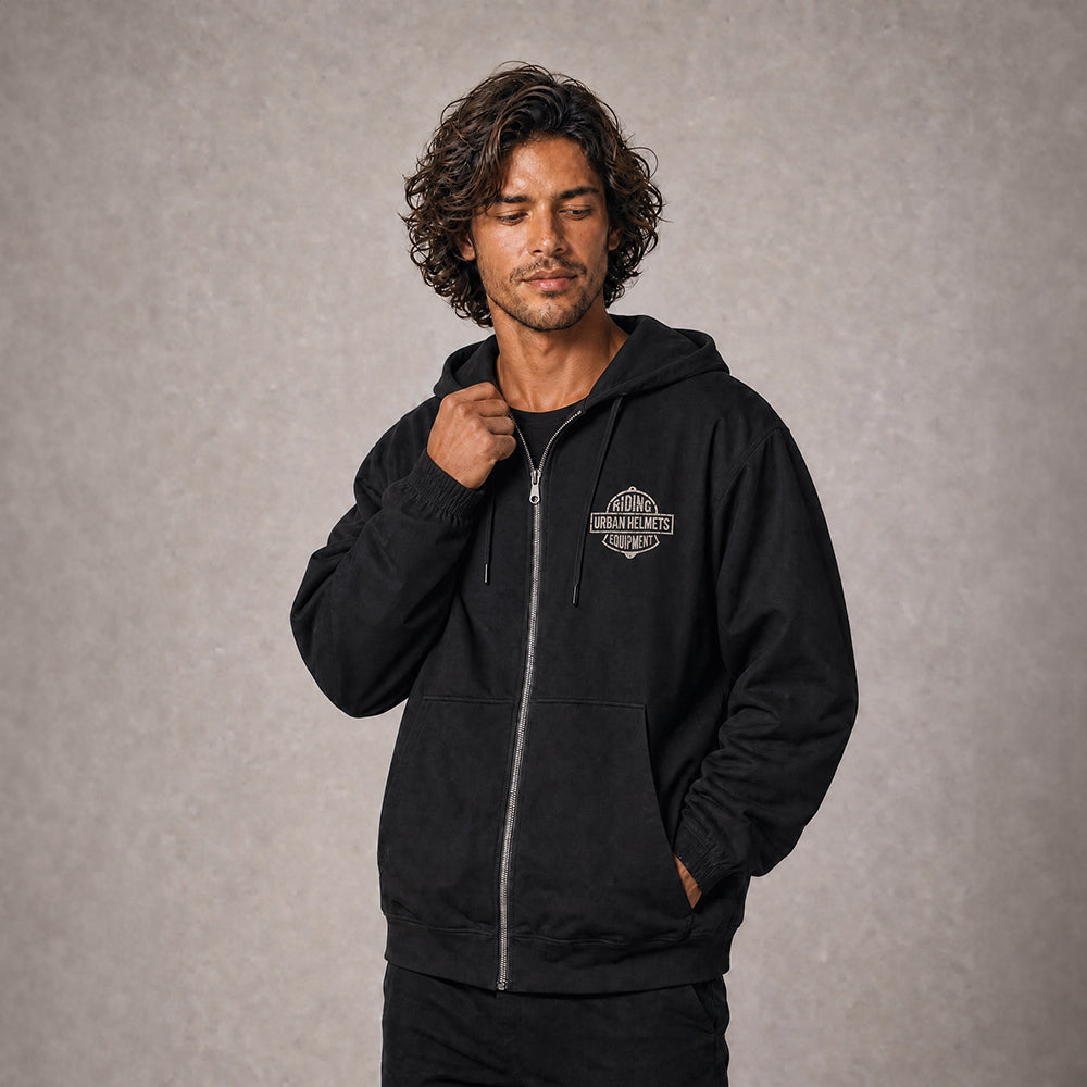 Casaco Hoodie Urban Black Riding Crew