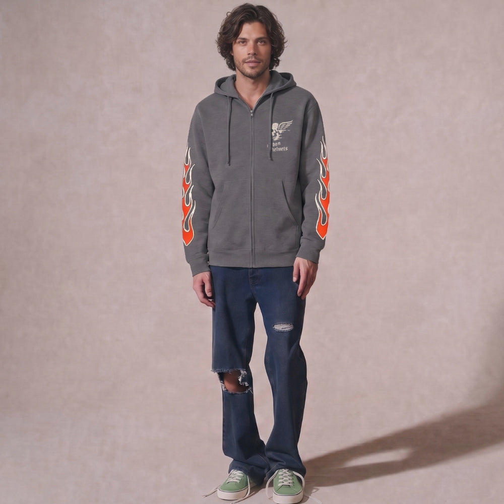 Casaco Urban Hoodie Gray Rocky Skull