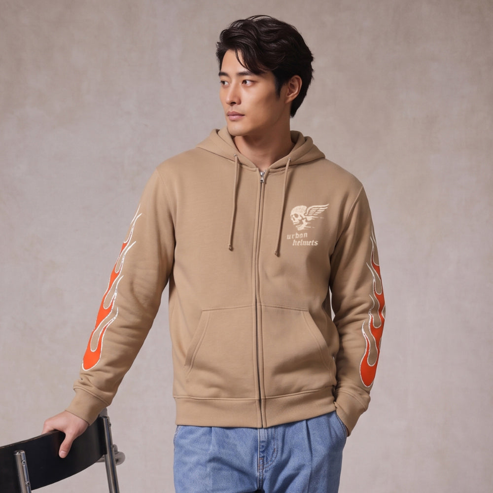 Casaco Urban Hoodie Caramel Rock Skull