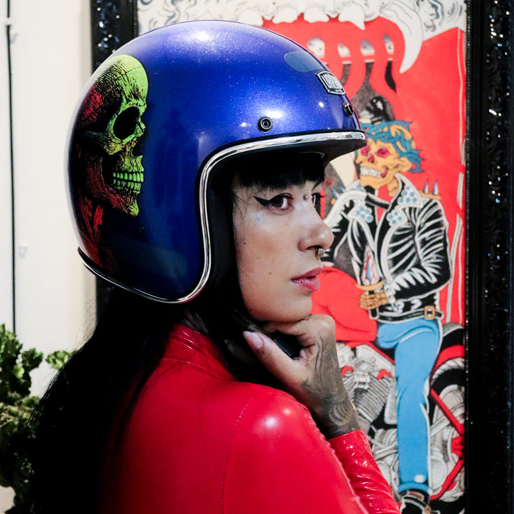 Capacete Urban Tracer Caveira Neon