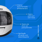 Capacete TH7 Branco Brilho
